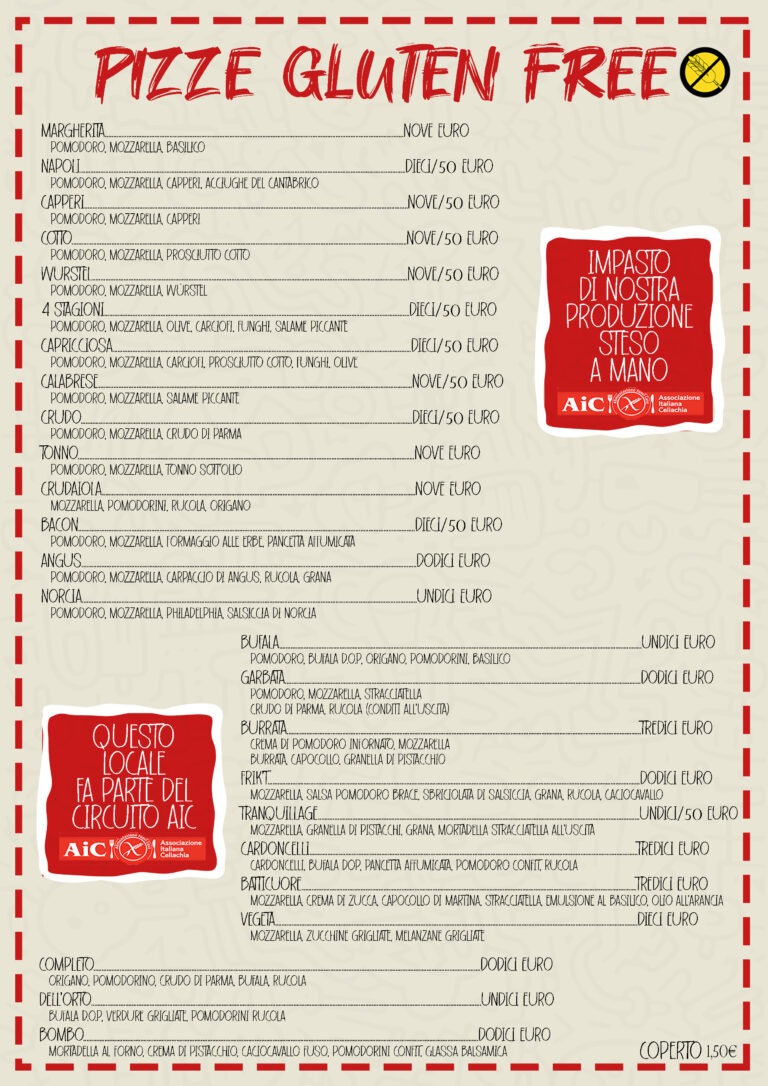 9. PIZZE GLUTEN FREE